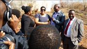 Minister Mokonyane and Premier Mabuza addressing community members in Marite 